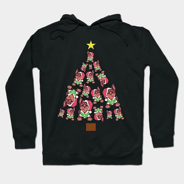 Dog Christmas Tree Gift Hoodie by Anassein.os